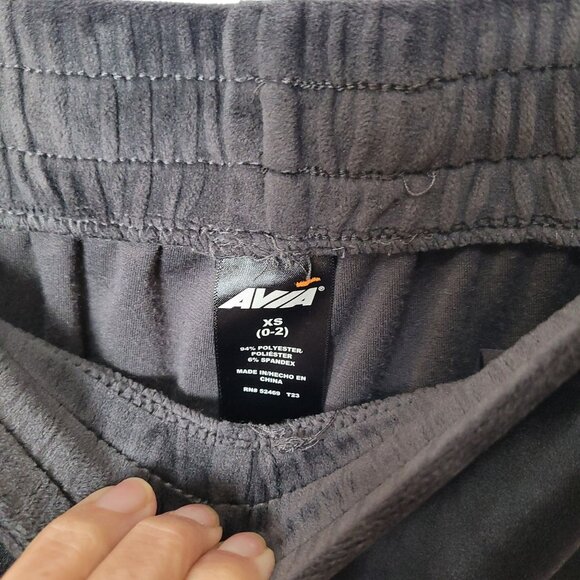 Avia Women's XS Black Velour Jogger Pants With Elastic Waist & Drawstring - Picture 3 of 9